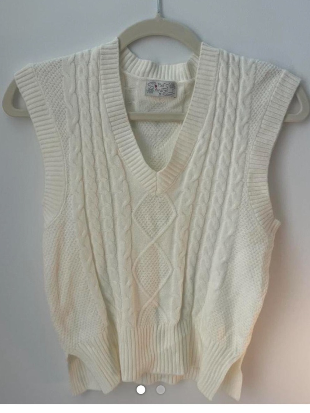 Cream Cable Knit Sweater Vest - Women